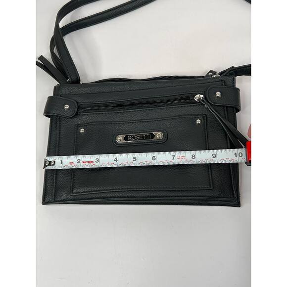 Rosetti Crossbody Purse Handbag Black Multiple Pockets Adjustable Strap 10x7x2 - Picture 16 of 16